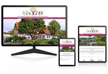 Eine Website auf unterschiedlichen Bildschirmen - Beispiel für responsive Webdesign