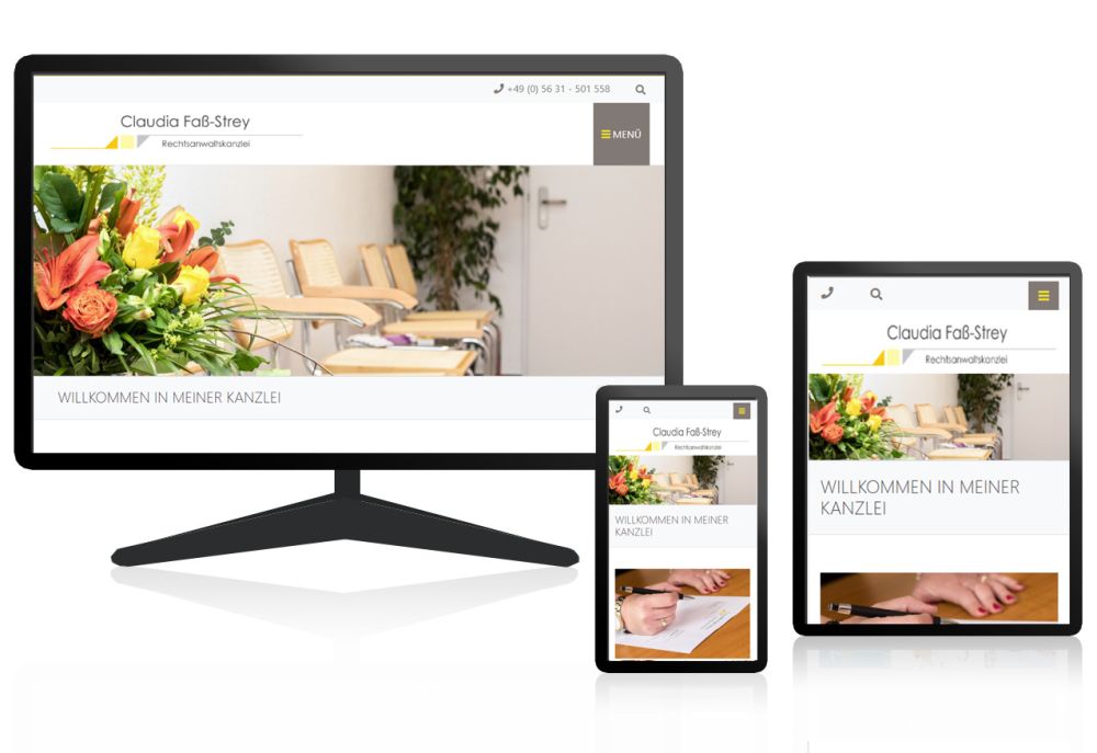 Responsive Webdesign für die Kanzlei Claudia Faß-Strey