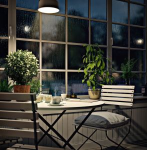 Wintergarten am Abend