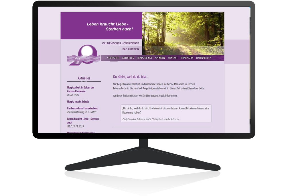 Webdesign für den Hospizverein Bad Arolsen