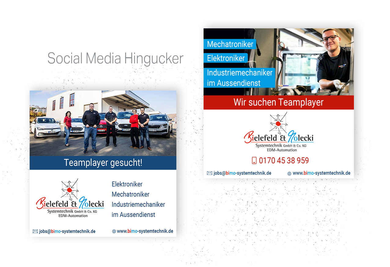 Social Media Jobanzeige für Bielefeld & Molecki Systemtechnik