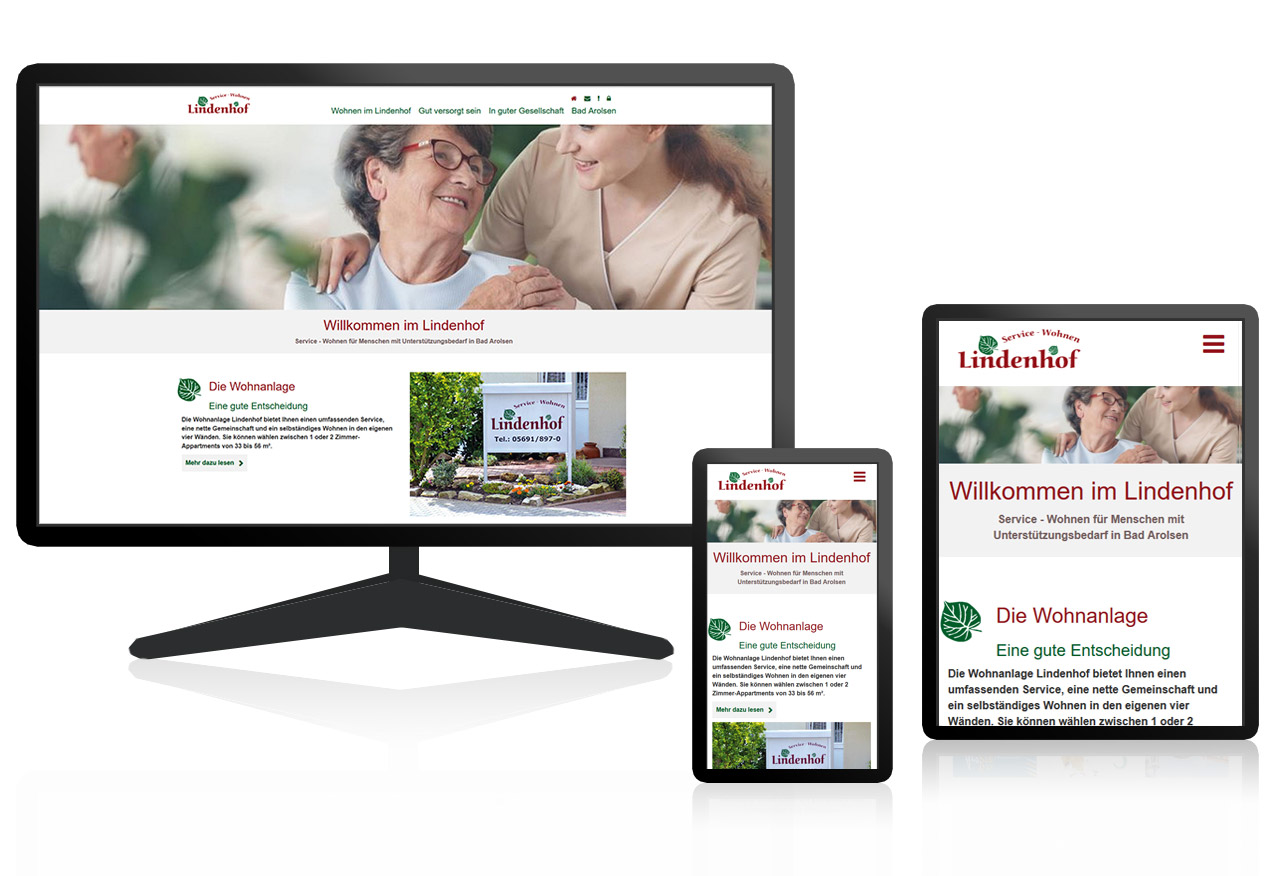 Responsive Webdesign für die Seniorenwohnanlage Lindenhof in Bad Arolsen
