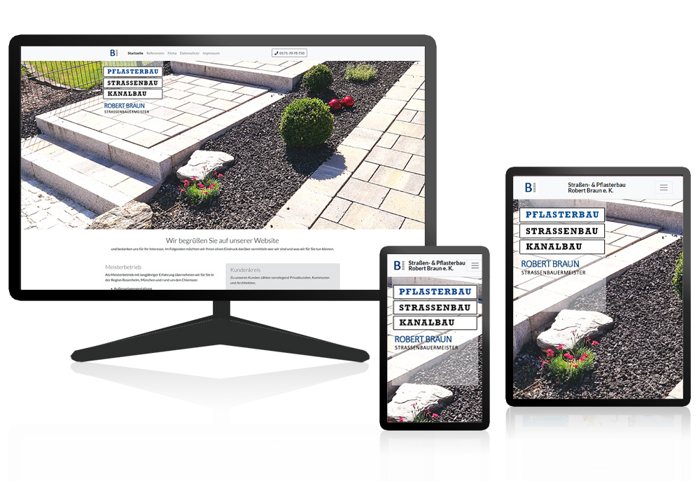 Responsive Webdesign für Strassen- und Pflasterbau Braun - Robert Braun e. K.